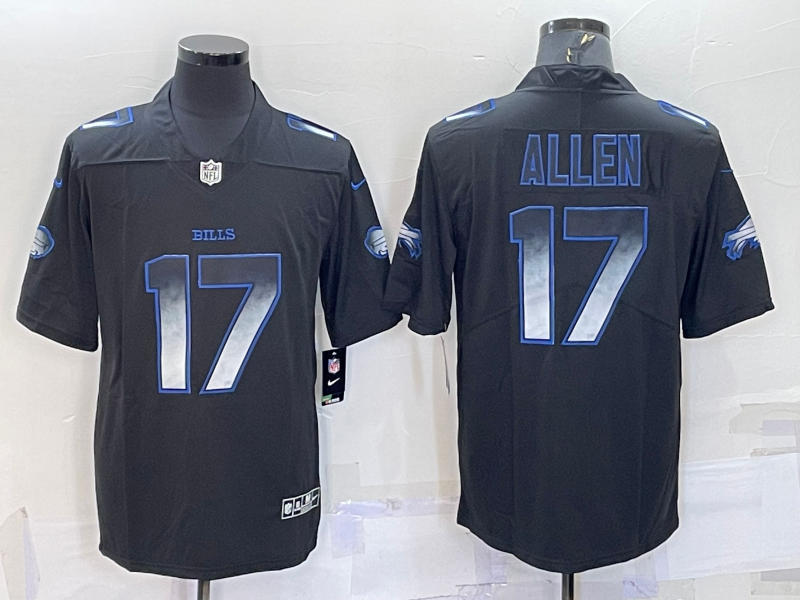 Men's Buffalo Bills Josh Allen #17 Black Team Jersey